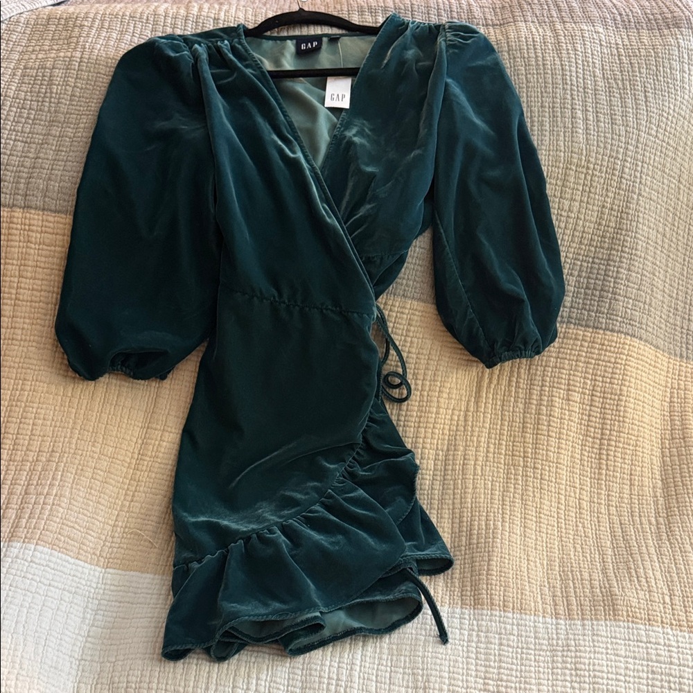 GAP Women's Teal Ruffle Mini Dress